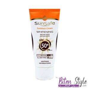 کرم ضد آفتاب SPF50 روشن کننده سان سیف مناسب انواع پوست 50 gr
