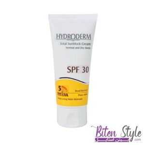 کرم ضد آفتاب SPF30 هیدرودرم مناسب پوست های معمولی و خشک ۵۰ ml